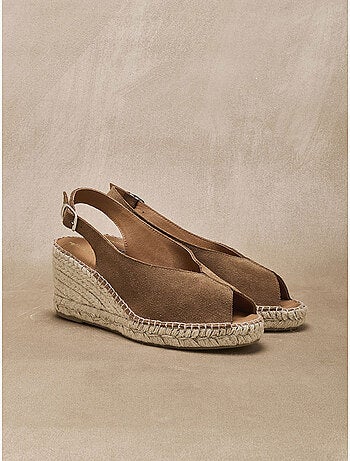 Sandales en cuir style espadrilles