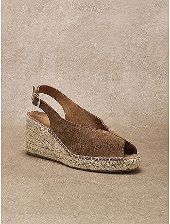 Sandales en cuir style espadrilles