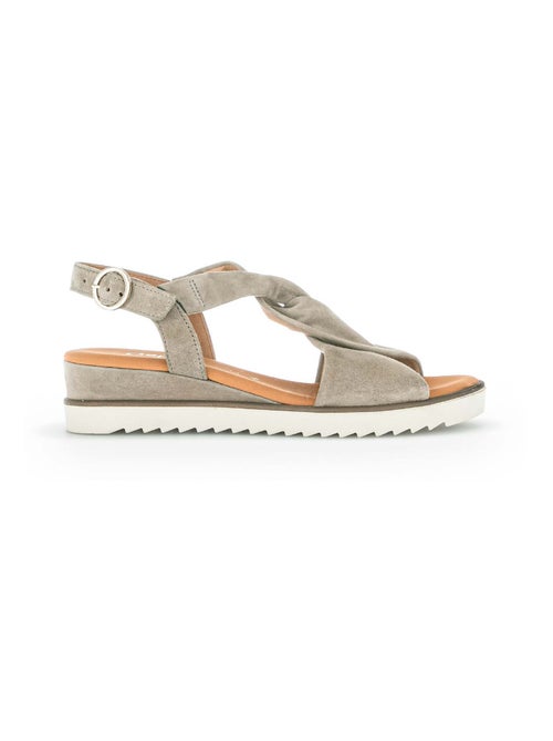 Sandales  en cuir velours - Kiabi