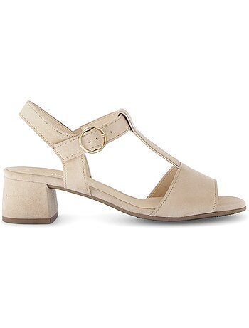 Sandales en cuir velours