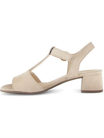 Sandales en cuir velours