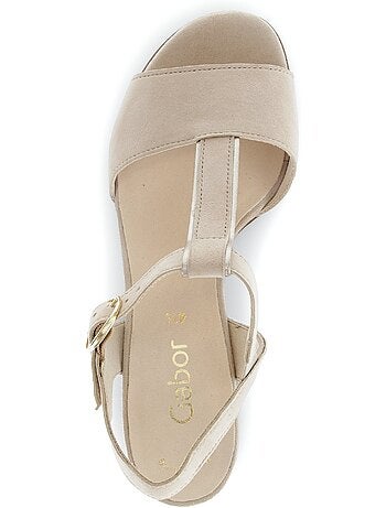 Sandales en cuir velours