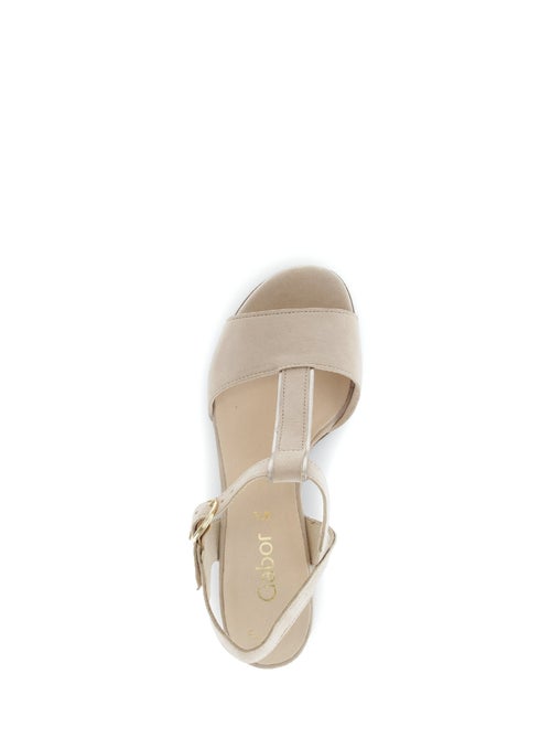 Sandales  en cuir velours - Kiabi