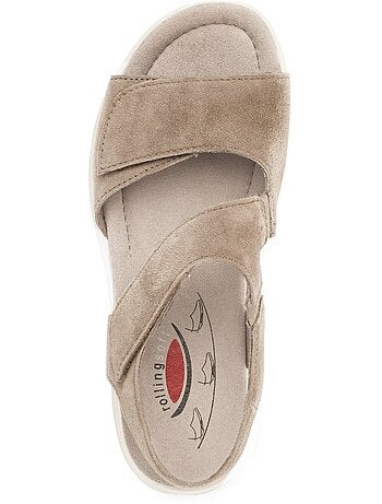 Sandales en cuir velours