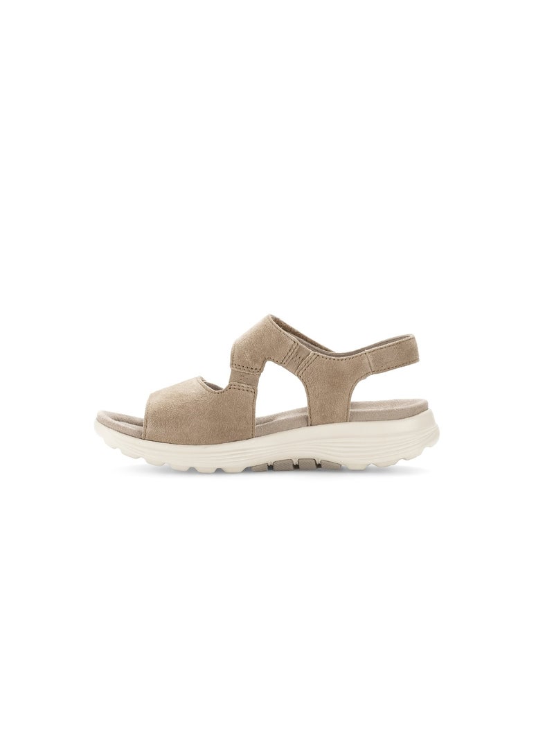 Sandales  en cuir velours Beige - Kiabi