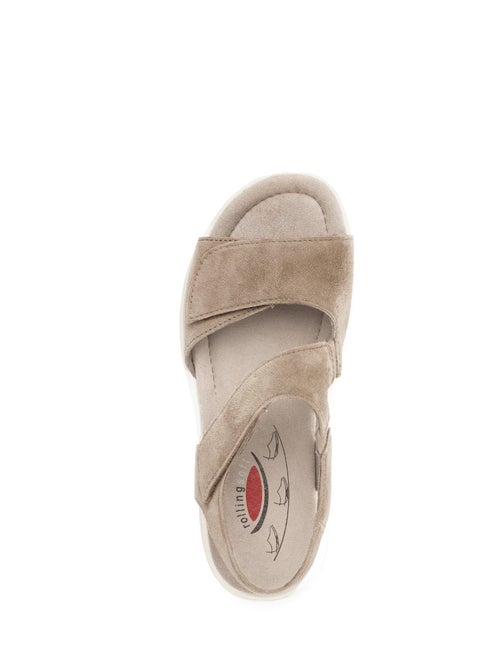 Sandales  en cuir velours - Kiabi