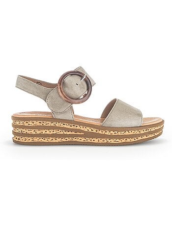 Sandales en cuir velours