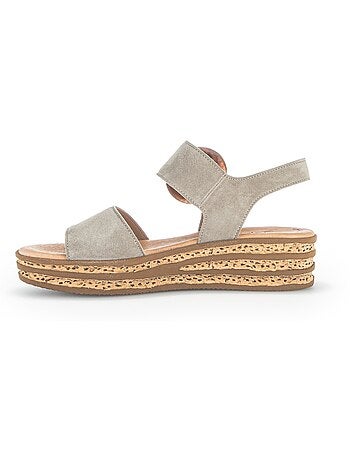 Sandales en cuir velours