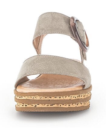 Sandales en cuir velours