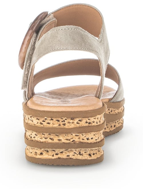 Sandales  en cuir velours - Kiabi
