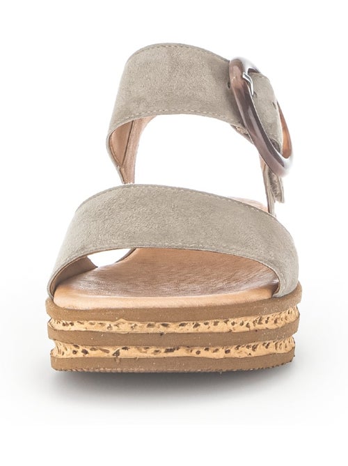 Sandales  en cuir velours - Kiabi