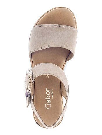 Sandales en cuir velours