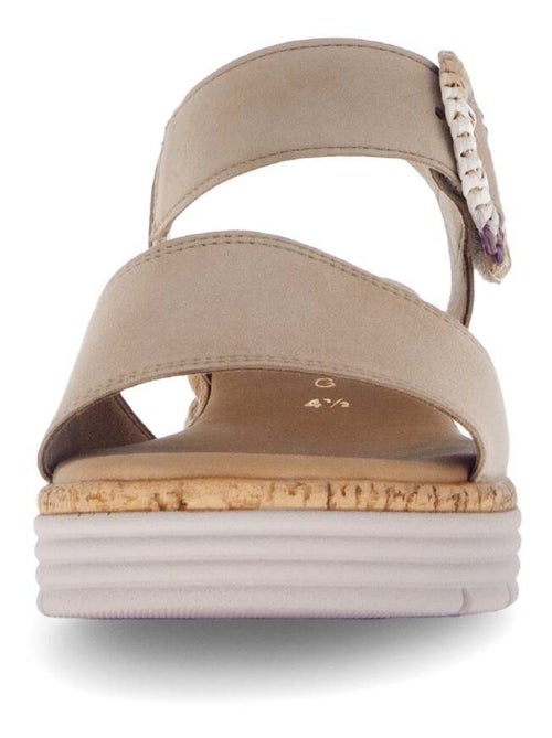 Sandales  en cuir velours - Kiabi