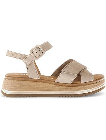 Sandales en cuir velours