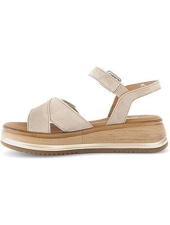 Sandales en cuir velours