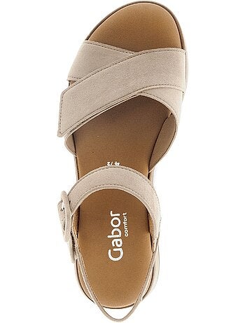 Sandales en cuir velours
