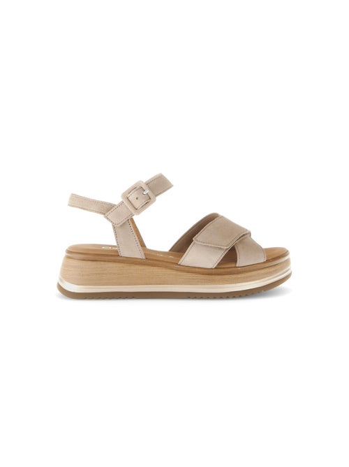 Sandales  en cuir velours - Kiabi