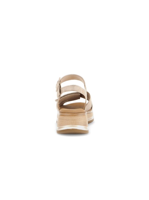Sandales  en cuir velours - Kiabi
