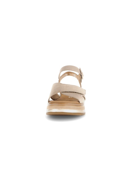 Sandales  en cuir velours - Kiabi