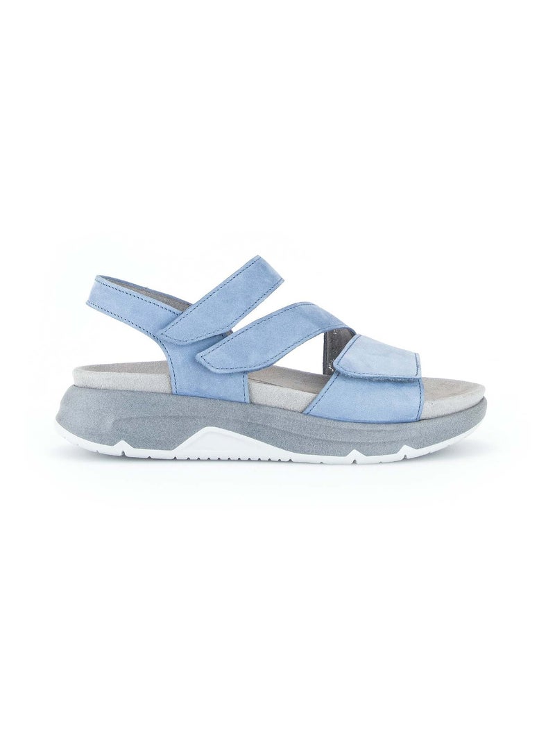 Sandales  en cuir velours Bleu - Kiabi
