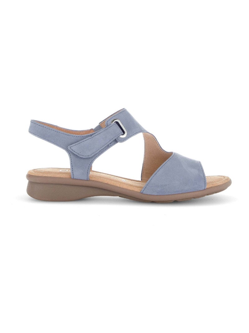 Sandales  en cuir velours Bleu - Kiabi