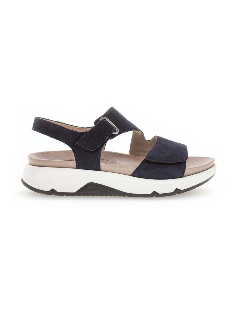 Sandales  en cuir velours Bleu - Kiabi