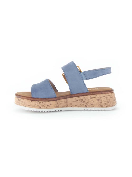 Sandales  en cuir velours - Kiabi