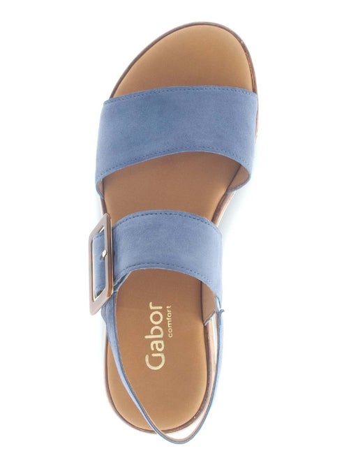 Sandales  en cuir velours - Kiabi