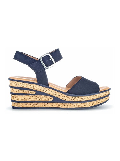 Sandales  en cuir velours - Kiabi