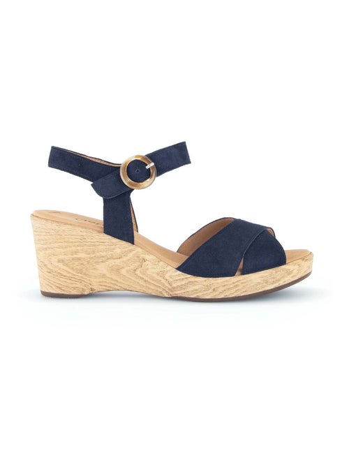 Sandales  en cuir velours - Kiabi