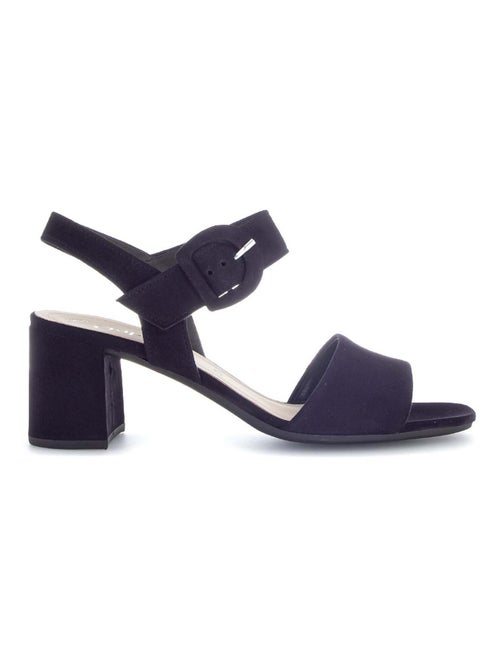 Sandales  en cuir velours - Kiabi