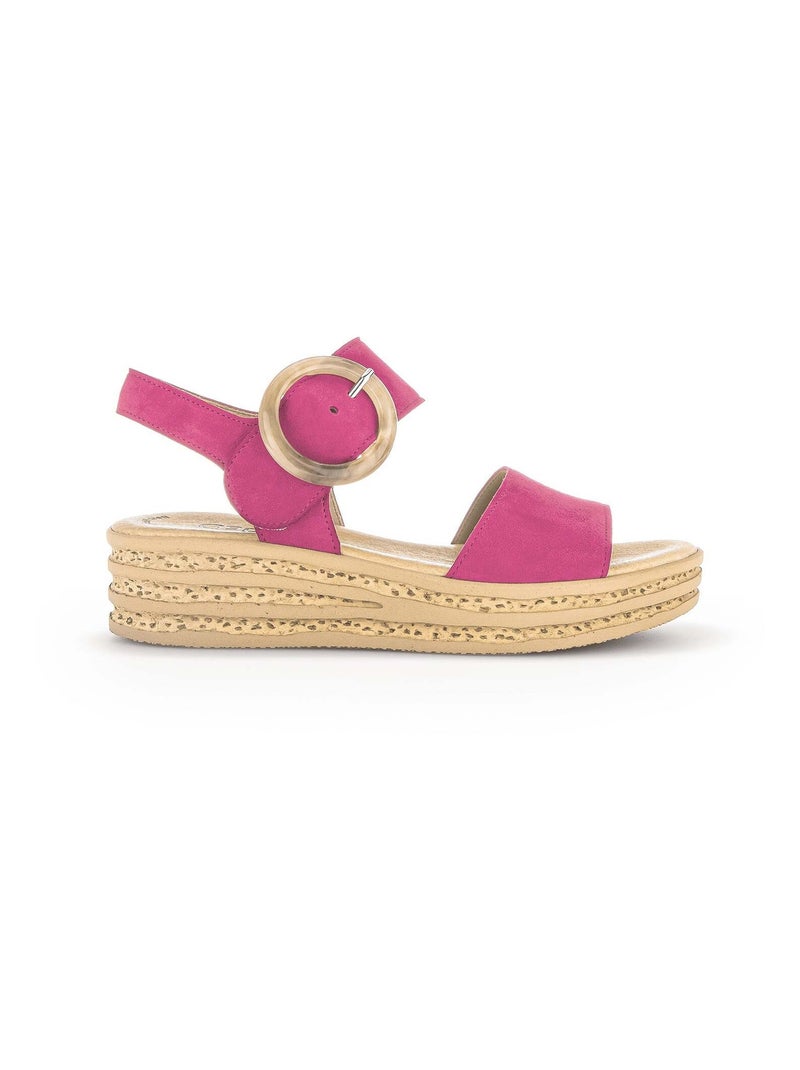 Sandales  en cuir velours Gabor Rose - Kiabi