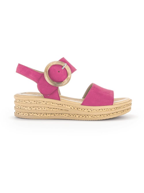 Sandales  en cuir velours - Kiabi