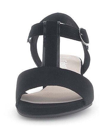 Sandales en cuir velours