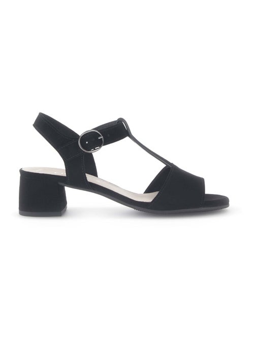 Sandales  en cuir velours - Kiabi