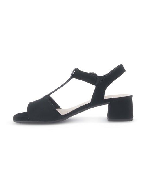 Sandales  en cuir velours - Kiabi