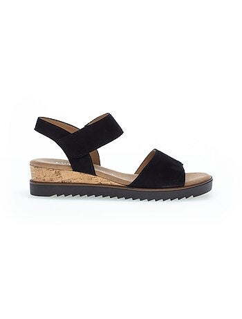 Sandales en cuir velours