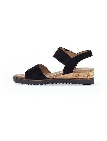Sandales en cuir velours