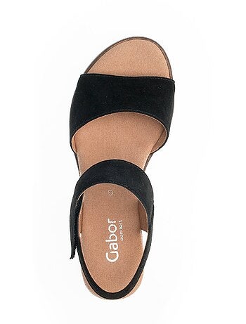 Sandales en cuir velours