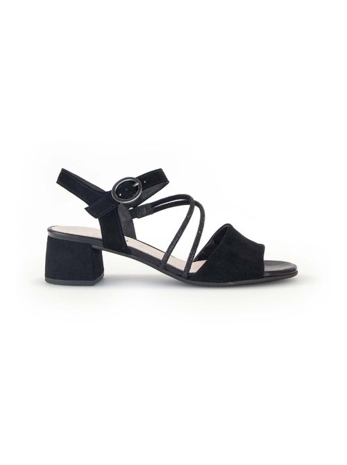 Sandales  en cuir velours - Kiabi