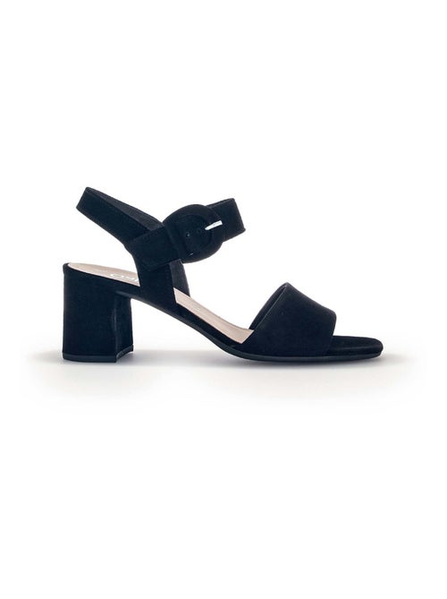 Sandales  en cuir velours - Kiabi