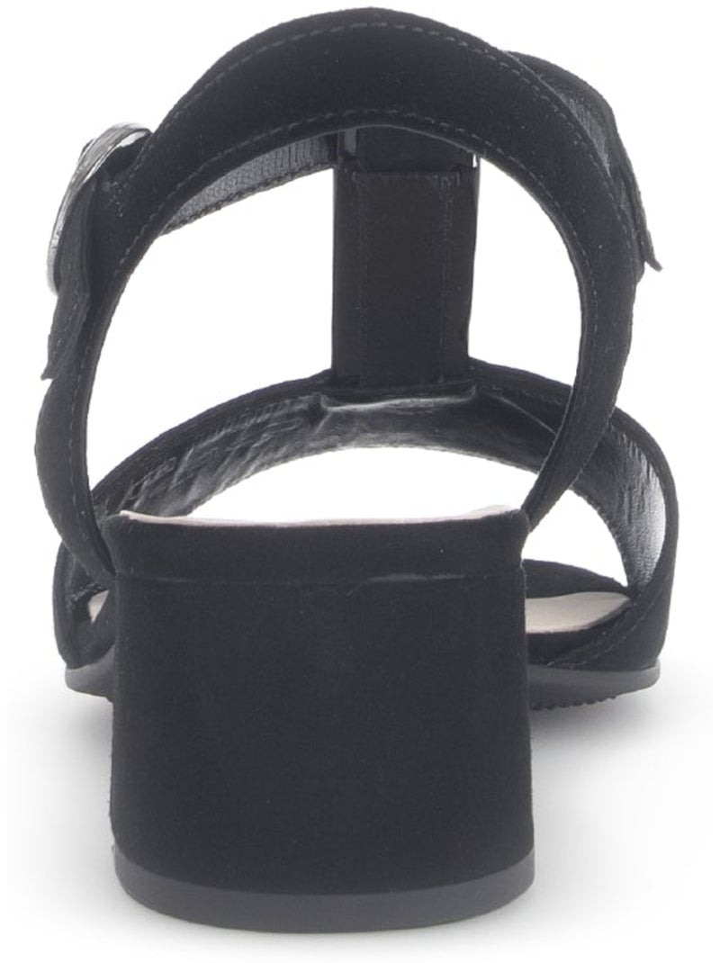 Sandales  en cuir velours Noir Noir - Kiabi