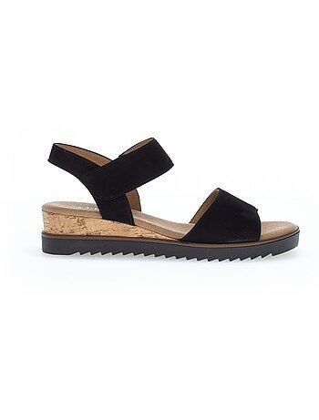 Sandales en cuir velours