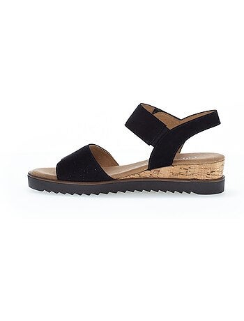 Sandales en cuir velours