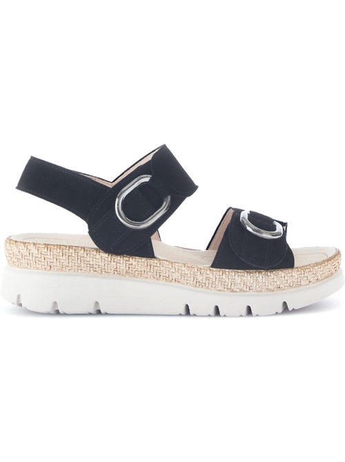Sandales  en cuir velours - Kiabi