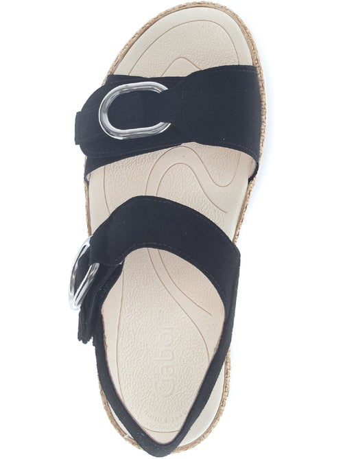 Sandales  en cuir velours - Kiabi