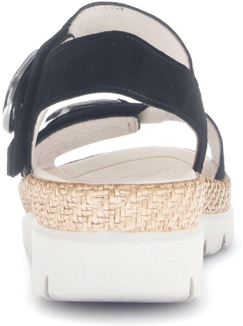 Sandales  en cuir velours - Kiabi