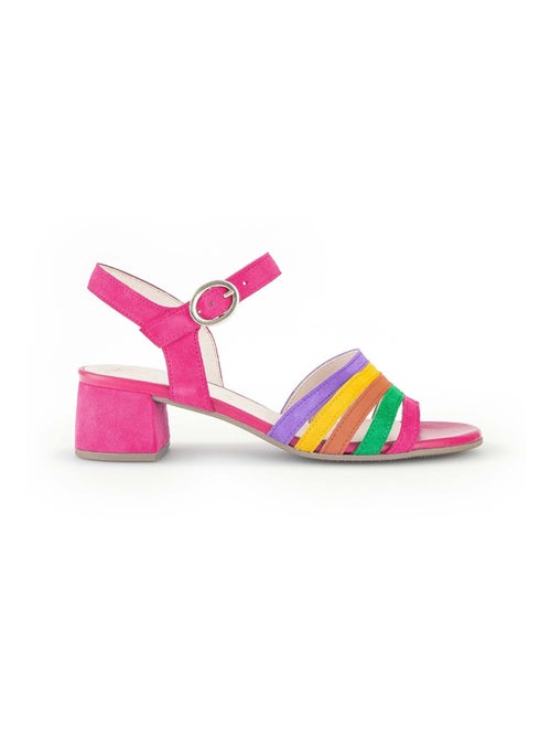 Sandales  en cuir velours - Kiabi