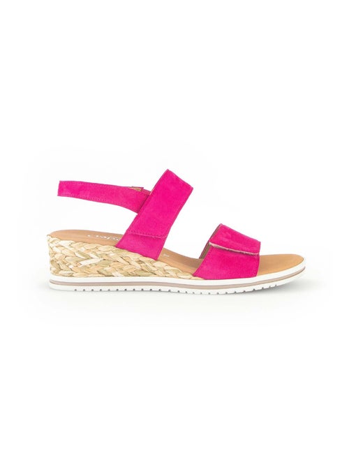 Sandales  en cuir velours - Kiabi