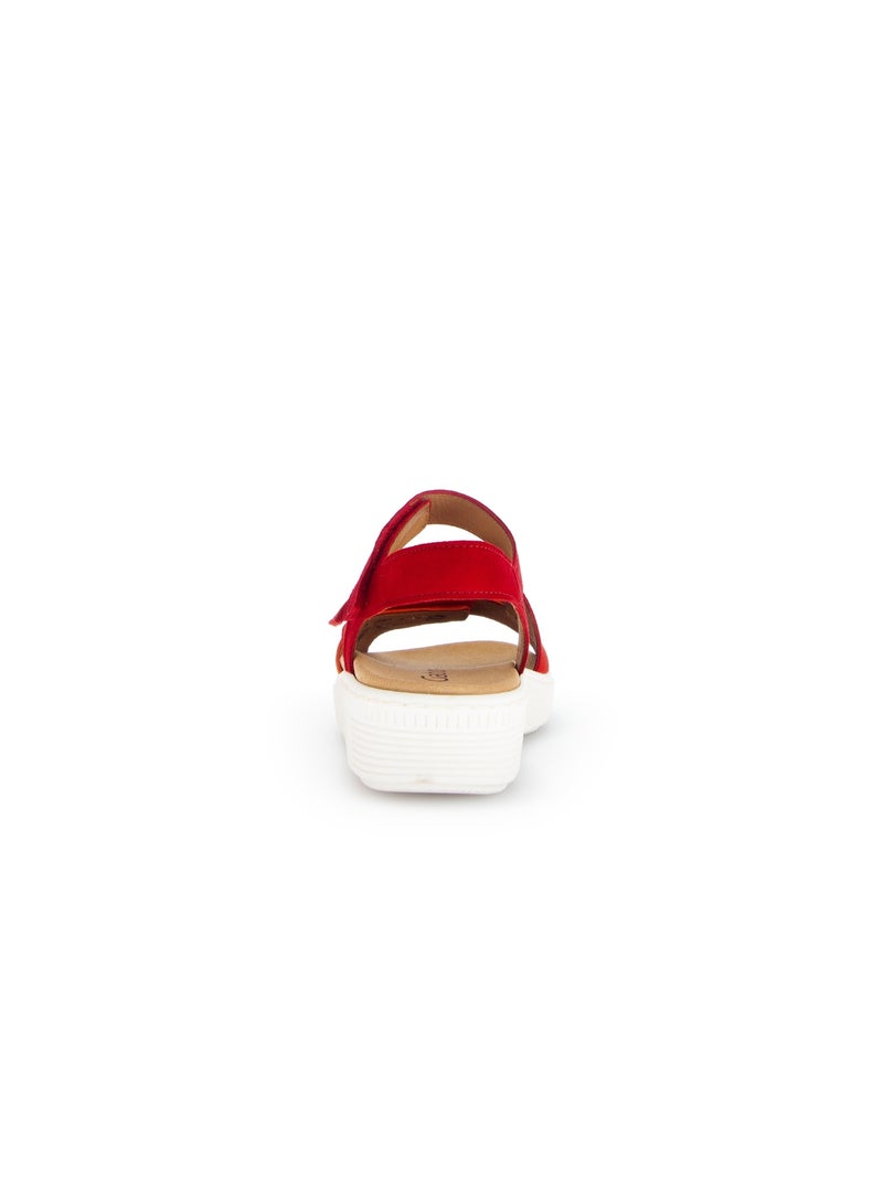 Sandales  en cuir velours Rouge - Kiabi